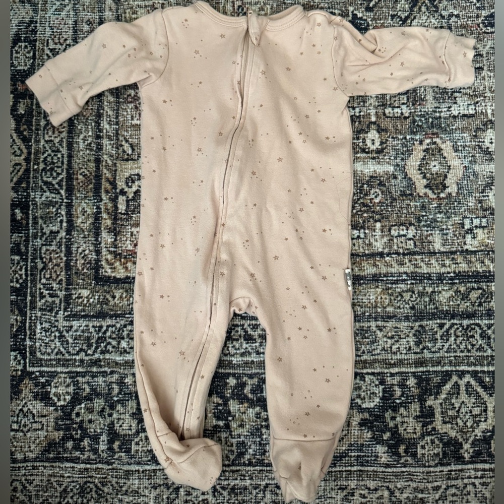 Rabbit Bear Baby Zipper Footie Pajama Blush Star